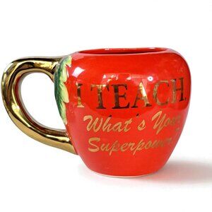 Red Apple Novelty Tea Coffee Mug 18oz “ I Teach, What’s Your Superpower?